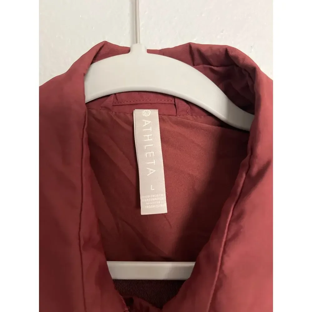 Athleta Acadia Windbreaker Jacket in Burgundy Size Large